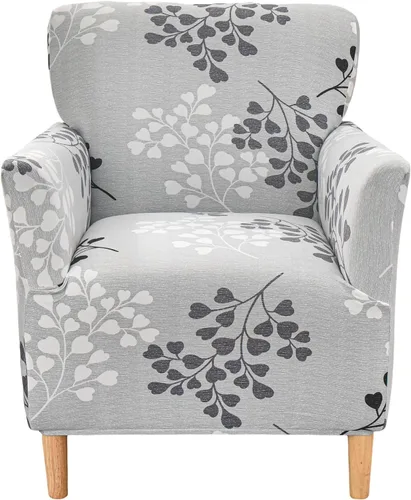 Miniatura 23 de CRFATOP - Funda elástica para sillón de mediados de siglo moderno de 1 pieza, fundas de silla de acento de jacquard con brazos, fundas de silla