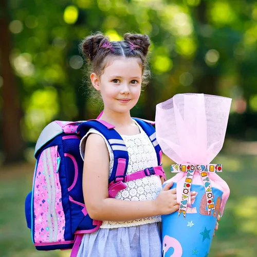 Miniatura 6 de Whaline 12 rollos de cintas de grogrén para el regreso a clases, 60 yardas, cinta de tela con temática de profesores escolares, autobús escolar