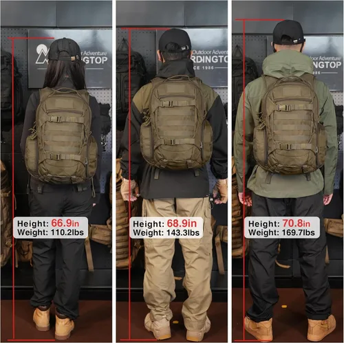 Miniatura 7 de Mardingtop - Mochila táctica de 28L para hombres con parche de velcro, Caqui
