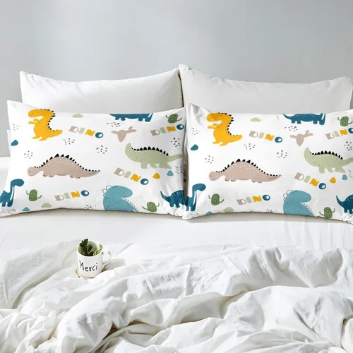 Miniatura 4 de Lindo juego de ropa de cama con dinosaurios, juego de funda de edredón con dibujos animados de cactus, funda de edredón decorativa, funda de edredón