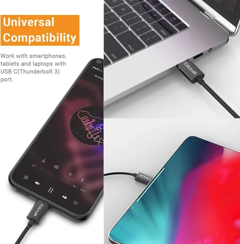 Miniatura 5 de Cubilux Paquete de 2 adaptadores USB C para auriculares compatibles con iPhone 17/16/15, iPad Pro 13/12.9/11, iPad Air 13/11, Pixel 10/9/8/7/6 Pro