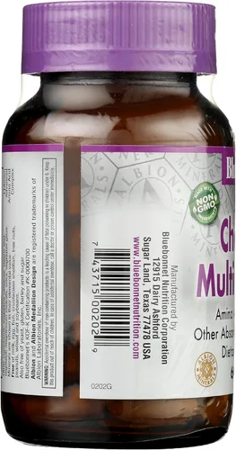 Miniatura 6 de Bluebonnet Nutrition Multiminerales quelados de alta potencia, minerales quelados Albion, sin soja, sin gluten, sin OMG, certificado Kosher, sin