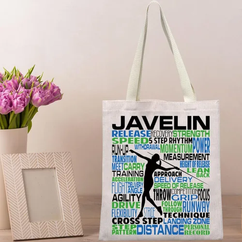 Miniatura 6 de BWWKTOP Javelin Throwers Tote Bag Javelin Lanzadores Regalos de Lanzamiento de Pista y Campo Regalos Javelin Atletas Bolso de hombro