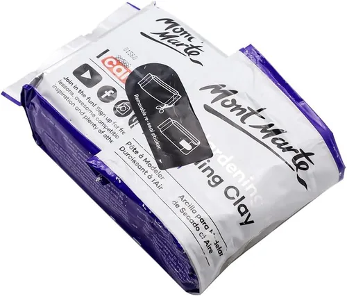 Miniatura 8 de Mont Marte Arcilla de modelado endurecida al aire blanca, 2 kg (4.4 lb). Tiempo de secado aproximado de 24 horas. Fácil de suavizar y amasar.