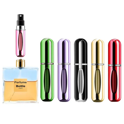 Miniatura 7 de Mini botella de perfume recargable portátil atomizador de perfume recargable, estuche de bomba de repuesto para viajes y salidas