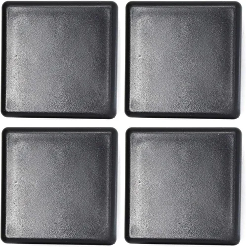 Tapa cuadrada negra de plástico de 4 x 4 pulgadas, tapón de acabado, tapa de extremo de tubo de tubo, universal duradera para silla (4)