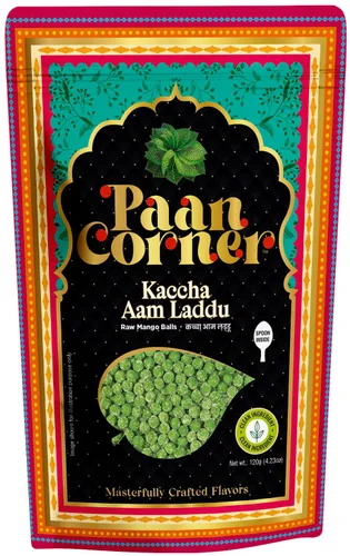 Paan Corner Kaccha Aam Laddu, bolas de mango crudo, vegano, 4.23 onzas