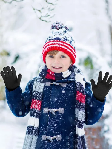 Miniatura 5 de 3 pares de guantes para niños pequeños, manoplas para niños, guantes de punto cálidos de invierno, manoplas de dedos completos para niños y niñas