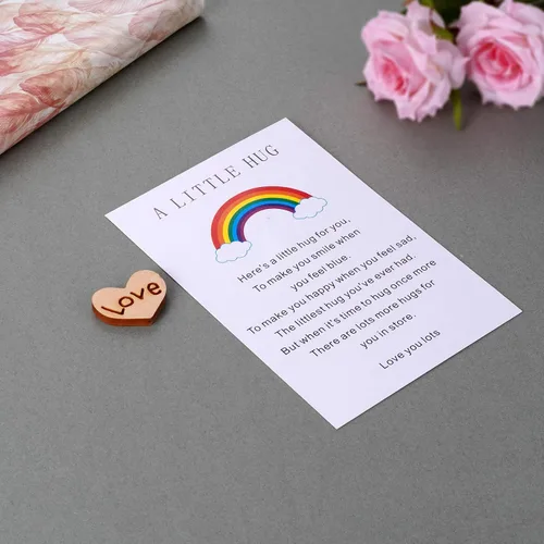 Miniatura 4 de Una ficha de abrazo de bolsillo pequeñita con tarjeta de poema para regalo de aislamiento, Te Extraño, Pensando en Ti, regalo de cuarentena