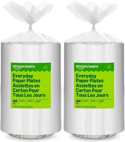 Miniatura 8 de Amazon Basics Platos de papel para uso diario, 8.62 pulgadas, desechables, 300 unidades, el embalaje puede variar