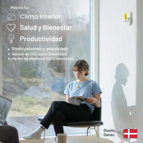 Miniatura 2 de Birdie 2.0 - Monitor de CO2 de diseño interior - Medidor de calidad del aire para el hogar y la oficina - Promueve la salud mental y física