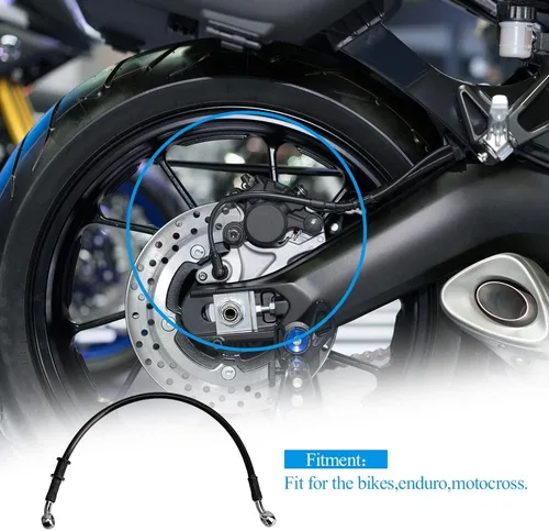 Miniatura 6 de Línea de freno de motocicleta, tubo de aceite de embrague hidráulico universal de 15.75 pulgadas, accesorios trenzados de acero inoxidable