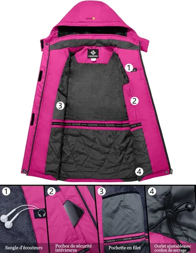 Miniatura 3 de GEMYSE Womens Mountain Waterproof Ski Snow Jacket Winter Windproof Rain Jacket