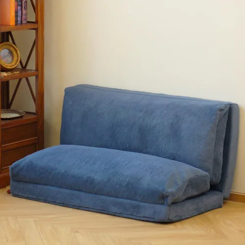 Miniatura 20 de N&V Sofá cama plegable tipo bolsa de frijoles, sofá cama plegable con relleno de espuma, incluye funda extraíble y lavable a máquina, suave forro