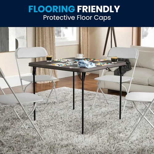 Miniatura 7 de Flash Furniture Dunham Mesa Cuadrada de Plástico Plegable para Eventos de 2.83 Pies con Asa de Transporte, Mesa de Banquete Bi-Fold para Eventos