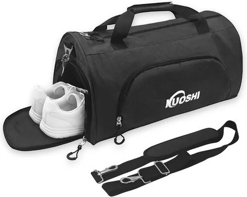 Bolsa de lona para gimnasio para hombres y mujeres, resistente al agua, bolsa de viaje deportiva con compartimento ventilado para zapatos y bolsillo