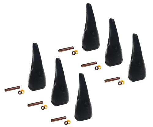 Miniatura 10 de Backhoe Bucket Diente 208-5239 Punta afilada con pasador, se adapta a adaptadores Cat DRS230 Series.