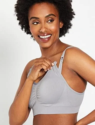 Miniatura 2 de Motherhood Maternity Brasier de lactancia sin costuras con clip para mujer, lavable a máquina, tallas S a 3X, disponibles en paquetes de 1 y 2