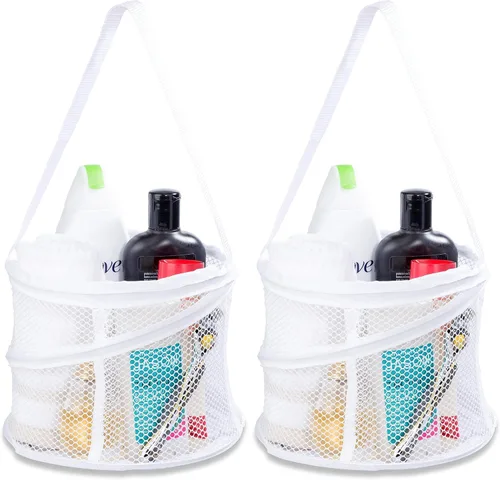 Miniatura 14 de Organizador personal de baño de 8" x 6", con 3 compartimientos grandes para organizar accesorios y con un agujero de drenaje en la parte inferior