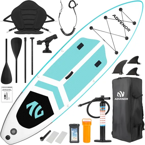 Miniatura 8 de Tabla de Paddle Board de 11' x 33" x 6" Extra Ancha Inflable Stand Up Paddle Board con Bomba de Mano, Correa, Pala Ajustable Para Versión Básica