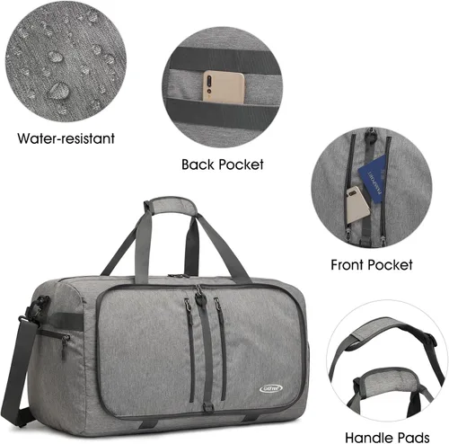 Miniatura 5 de G4Free, bolsa plegable, de lona, para viajar, liviana, de 22 pulgadas, para equipaje, deportes, gimnasio