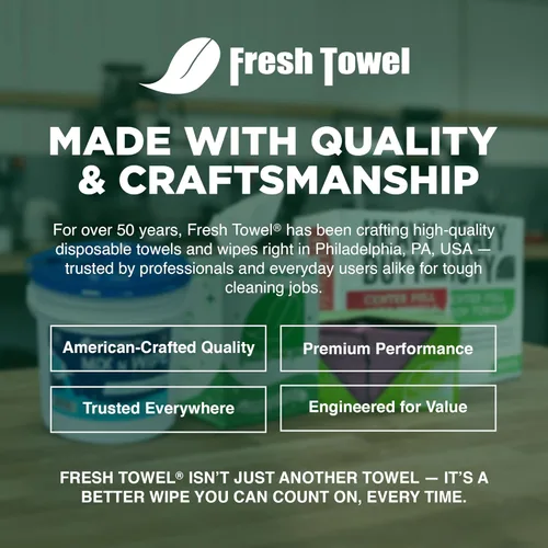 Miniatura 7 de Fresh Towel FT800 - Toallas de taller resistentes de color blanco, 160 hojas, 9 x 12 pulgadas, desechables, para pintores, contratistas, automoción