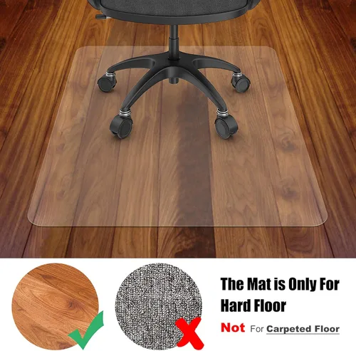 Miniatura 6 de Azadx Tapete para silla de oficina para suelo de madera dura, transparente para un fácil deslizamiento y protección, protector de suelo para debajo