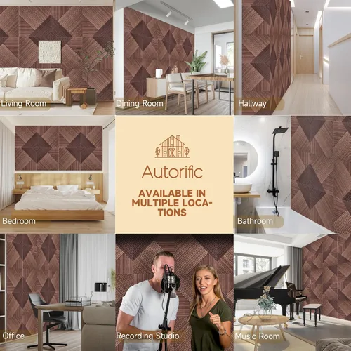 Miniatura 7 de Paneles acústicos de pared, paquete de 6 unidades de tamaño total de 72 x 48 pulgadas, paneles acústicos decorativos autoadhesivos para pared