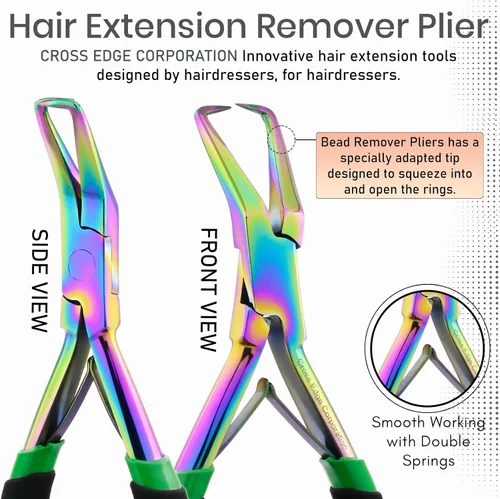 Miniatura 3 de Kit de herramientas de extensión de cabello — Alicates para cerrar cuentas + alicates para quitar cuentas + aguja de tracción Juego de instalación