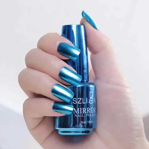 Miniatura 7 de Ofanyia Esmalte de uñas metálico de larga duración brillante para arte de uñas, efecto espejo, esmalte de uñas de gel 2#
