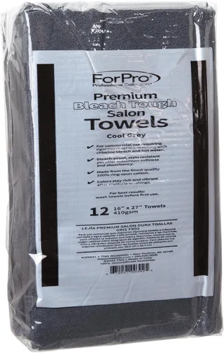 Miniatura 17 de ForPro Professional Collection Toallas prémium Bleach Tough para salón, color negro, 100% algodón, a prueba de blanqueador, resistentes a
