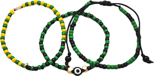Miniatura 2 de Hecho a mano contra el mal de ojo orishas joyería de protección Ilde elástico elástico ajustable con cuentas unisex amuleto pulsera conjunto