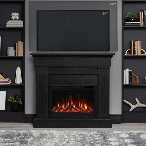 Miniatura 5 de Real Flame Crawford - Chimenea eléctrica delgada para interiores de 48 pulgadas con repisa para sala de estar o dormitorio, inserto de chimenea
