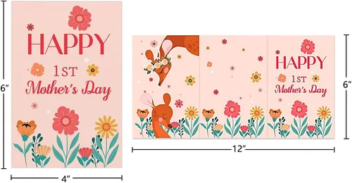 Miniatura 7 de WaaHome Tarjeta de feliz primer día de la madre para la nueva mamá, tarjeta de regalo del día de la madre de flores para primera vez, esperando