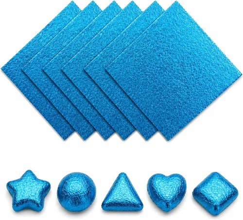 200 envoltorios cuadrados de papel de aluminio de papel de aluminio para decoración de envases de dulces (3.9 x 3.9 pulgadas) diseño de cáscara de