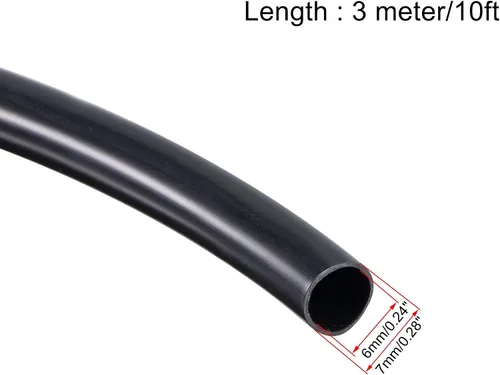 Miniatura 2 de uxcell Tubo negro del arnés de cable del tubo del PVC, manga de 1/4 pulgada (0.236 in) ID 10ft para la protección del alambre del revestimiento