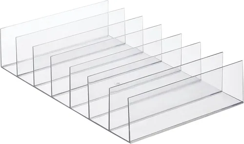 Miniatura 7 de mDesign Organizador de embrague dividido de plástico para armarios, dormitorios, aparadores, solución de almacenamiento de estantes de armario