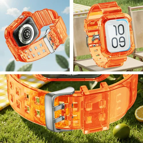 Miniatura 3 de NotoCity - Bandas transparentes para Apple Watch de 38 mm, 40 mm, 41 mm con estuche protector resistente transparente, compatible con Series 9, 8