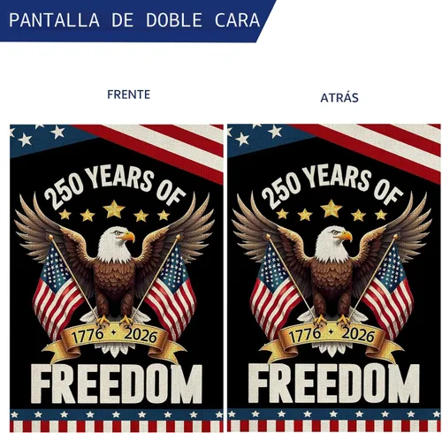 Miniatura 4 de Banderas de jardín con el 250 aniversario de Estados Unidos para exteriores, bandera de Estados Unidos con diseño de águila, decoración patriótica