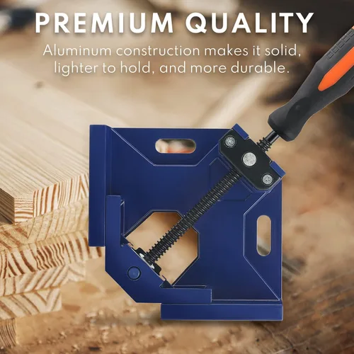 Miniatura 7 de Abrazadera de esquina – Abrazadera de ángulo recto de 90 grados – Aleación de aluminio resistente de un solo mango por DMNI (4, azul)