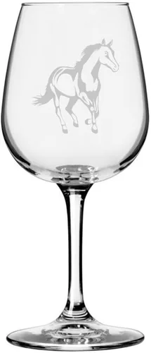 Miniatura 44 de Morgan Body Horse - Copa de vino grabada multiusos (12.75 onzas)