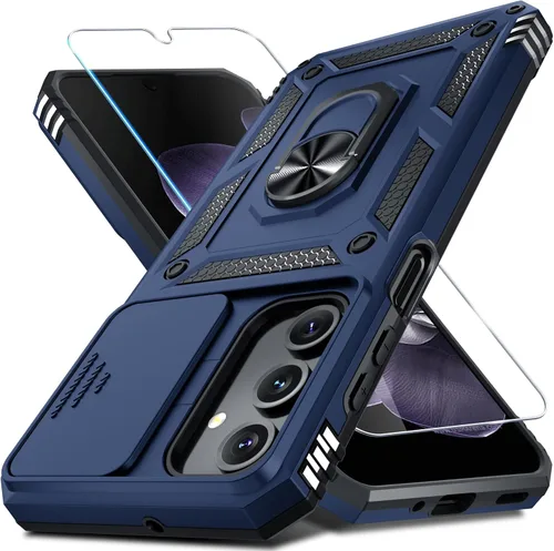 Miniatura 13 de Janmitta Compatible con Galaxy A15 5G Funda con Cubierta Deslizante Integrada para Lente de Cámara + Protector de Pantalla + Soporte de Anillo