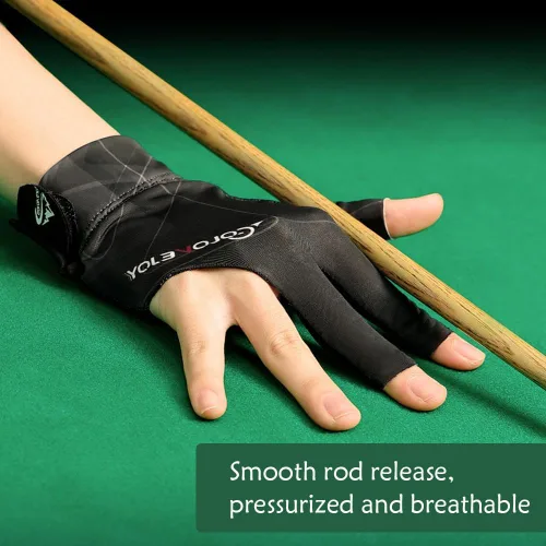 Miniatura 2 de Guantes de billar para mano derecha, guantes de billar de 3 dedos, guantes de billar para taco de piscina, guantes de billar transpirables de secado