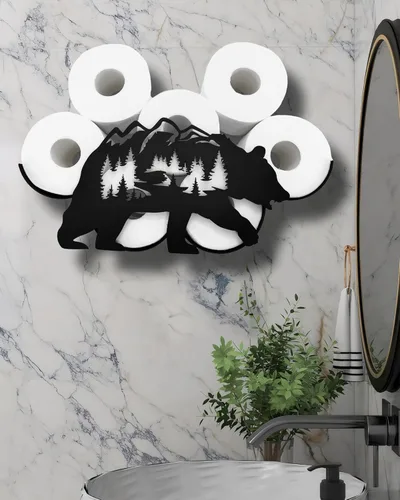 Miniatura 12 de Black Antler - Soporte de papel higiénico de metal, organizador de papel higiénico decorativo de metal para baños, capacidad para 8 rollos