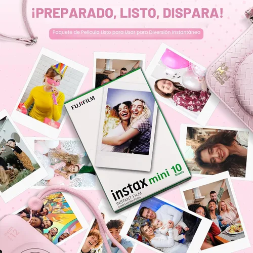 Miniatura 5 de Fujifilm Cámara instantánea Instax Mini 12 color rosa flor + estuche personalizado Minimate + película fotográfica Fuji Instax 10 hojas y álbum