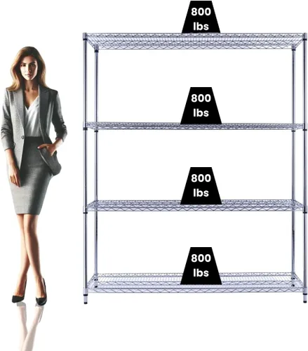 Miniatura 13 de NSF - Estantería comercial de alambre de 5 niveles con ruedas, estantes de metal resistente de 48 x 24 x 72 pulgadas, capacidad máxima de 4000 Negro