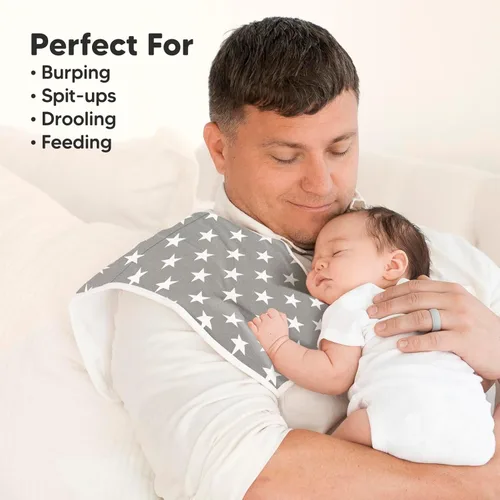 Miniatura 5 de Paños orgánicos para eructos para bebés niños y niñas - Paquete de 5 paños de algodón súper absorbentes para eructar para bebés, trapos suaves