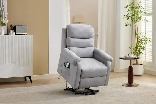 Miniatura 2 de LOUVIXA Silla reclinable eléctrica para personas mayores con calor y masaje, silla reclinable para sala de estar con posición infinita y bolsillo