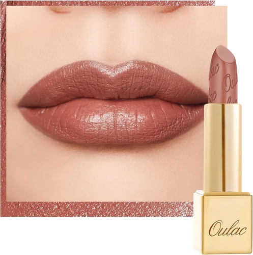 Miniatura 29 de Oulac Lápiz labial rojo, regalos de Navidad para mujeres, fórmula hidratante ligera con brillo 3D metálico, color de labios de alto impacto, Bomba
