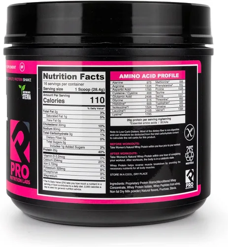 Miniatura 9 de Her Natural Whey- Proteína en polvo para mujeres para bajar de peso y para apoyar la masa muscular magra – bajo en carbohidratos – sin gluten – rBGH